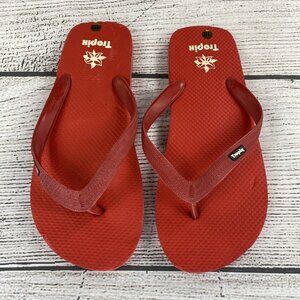 Tropix Flip Flops Sandals Men Size 10 Slip On Summer Thong Sandals / Shoes - Red